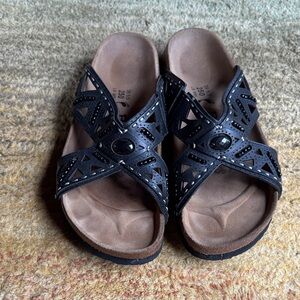Betula Birkenstock Joyce Double Strap Leather Sandals